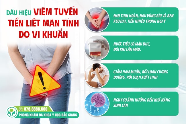 Những biểu hiện viêm tuyến tiền liệt mãn tính do vi khuẩn